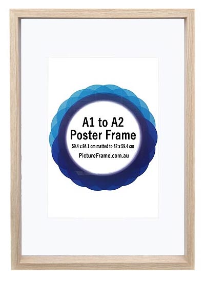 A1-natural-wood-poster-frame-matted-to-A2-with-clear-glass